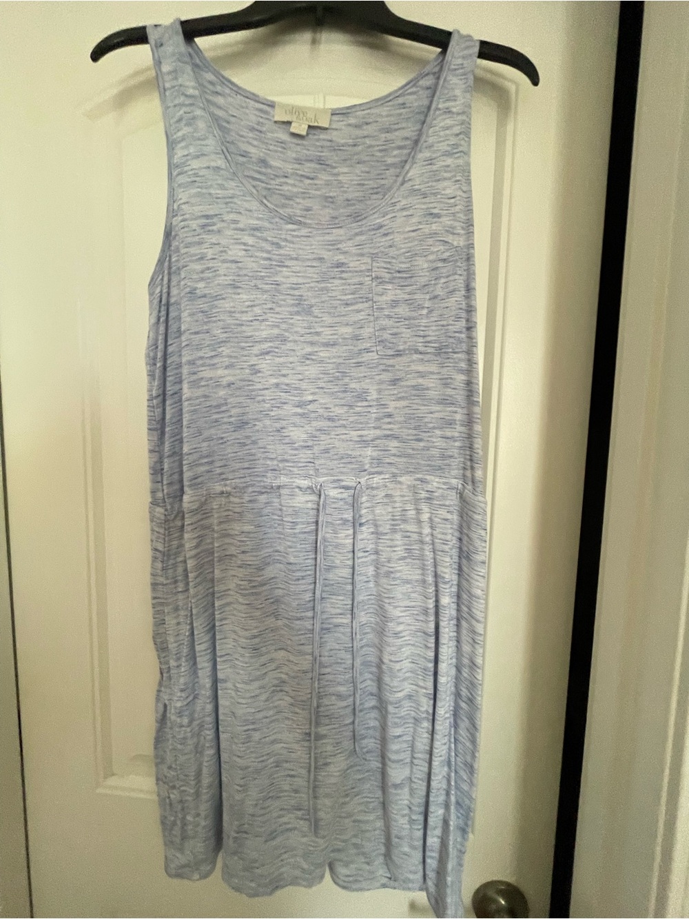 Blue heathered mini dress with pockets #mini #pockets